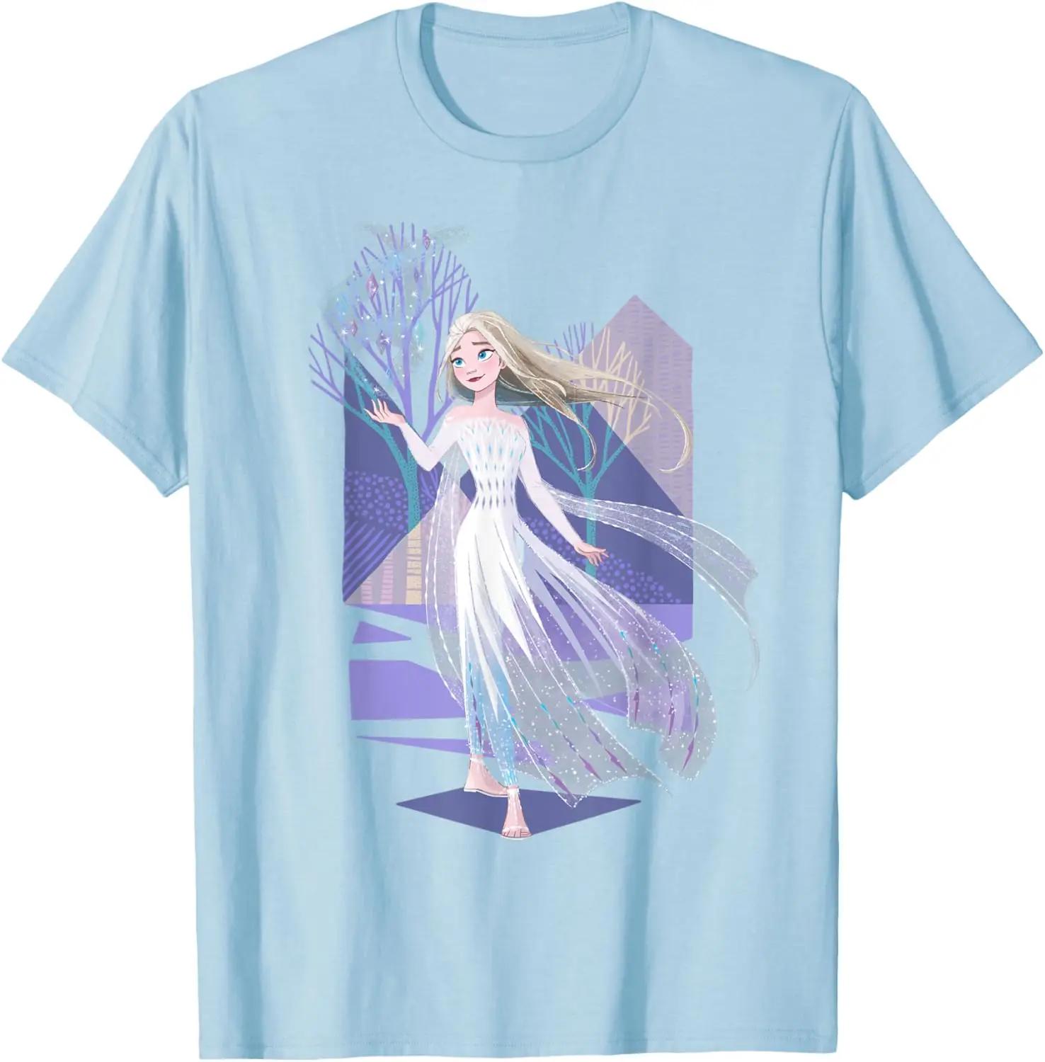 Hot Fashion Disney Frozen 2 Snow Queen Elsa T-Shirt S-4XL Four Seasons Gift L baby голубой