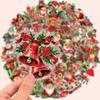 50pcs Retro Christmas Vinyl Stickers, Reusable for Laptops, Water Bottles, Suitcases, Helmets, Motorcycles,Guitars,Holiday Gifts