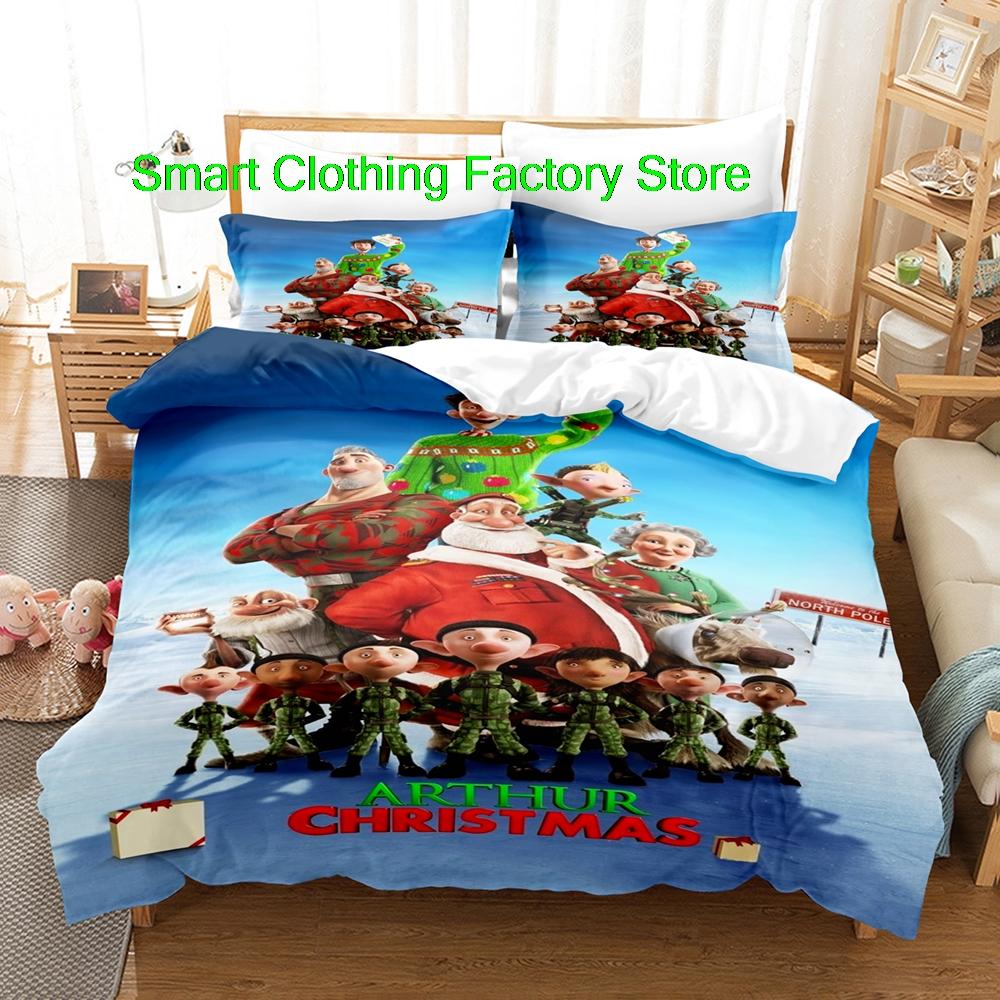 

Comforter Bed Set Teenagers Bedroom s Fashion Bed Arthur Christmas Bedding Set Single Twin Full Queen King Size Comforter (quilt)-EU Single(135*200cm)3pcs