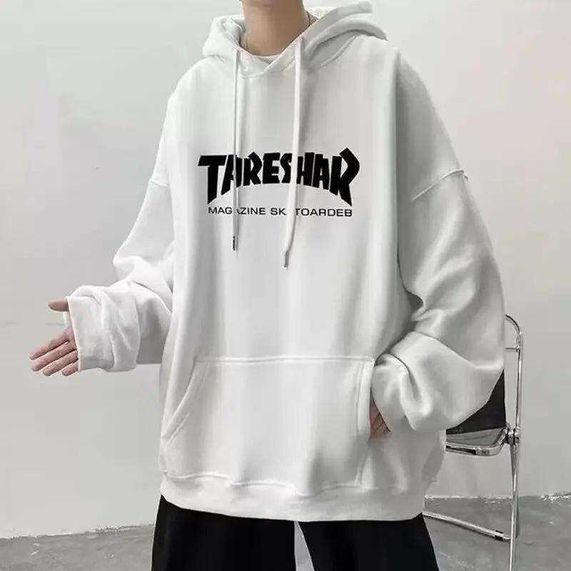 Trendiger Herren Hoodie Sweatshirt Koreanisch Locker Amerikanischer Retro Stilvoll Student Fleecegefüttert Jacke Lässig Lockere Passform aus China