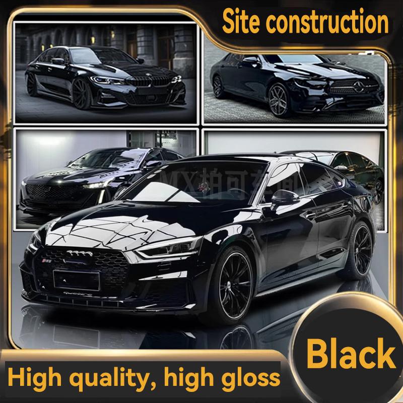 Car High Gloss Black Carbon Fiber Sticker, Paste Protector Strip for Auto Door Entry Pedal Guards and Side Mirror center pillar