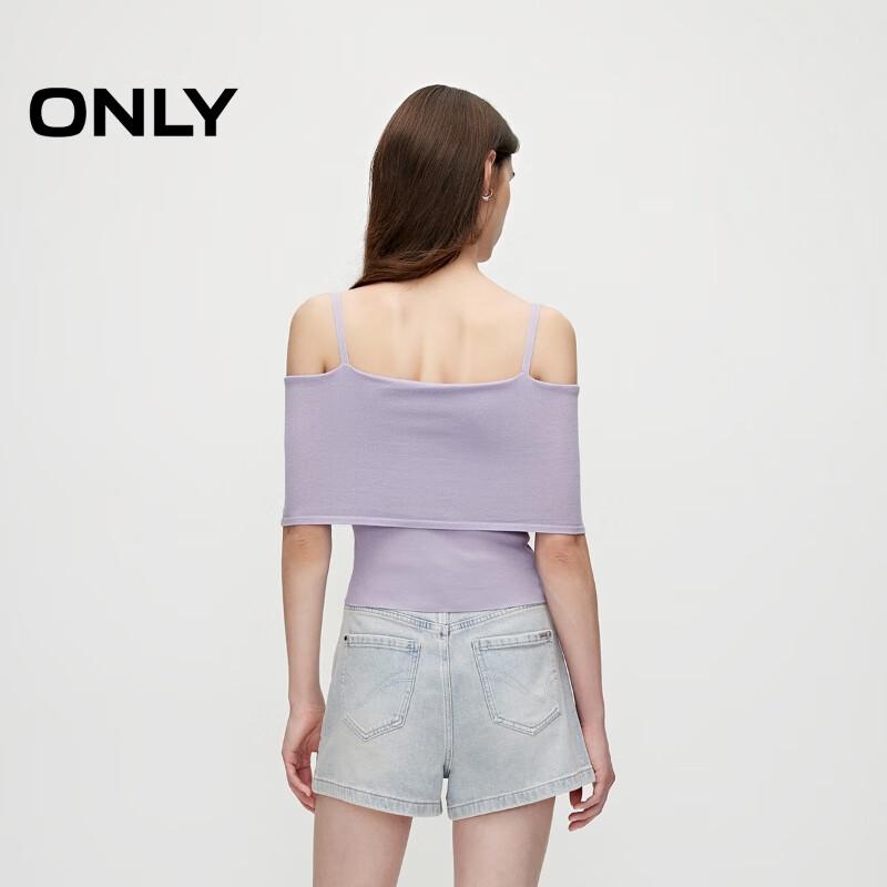 ONLY Women's Summer Slit Off-Shoulder Lightweight Knit Top