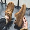 Retro Casual Men Shoes Luxury Suede Leather Loafers Men Sneakers Comfor Soft Sole Driving Shoes Men Walking Shoes Tenis Hombres