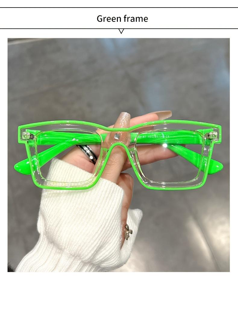 

2025 Anime Square Clear Lens Glasses Candy Color Cosplay Costume Decorative Glasses Computer Spectacles For Women Men