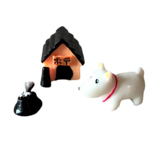 

3 Pcs Mini Resin Animal Figurine Miniature Tiny Cartoon Pig Puppy Cat Cow Figures for Fairy Garden Micro Landscape DIY Potted Plants Cake Topper B
