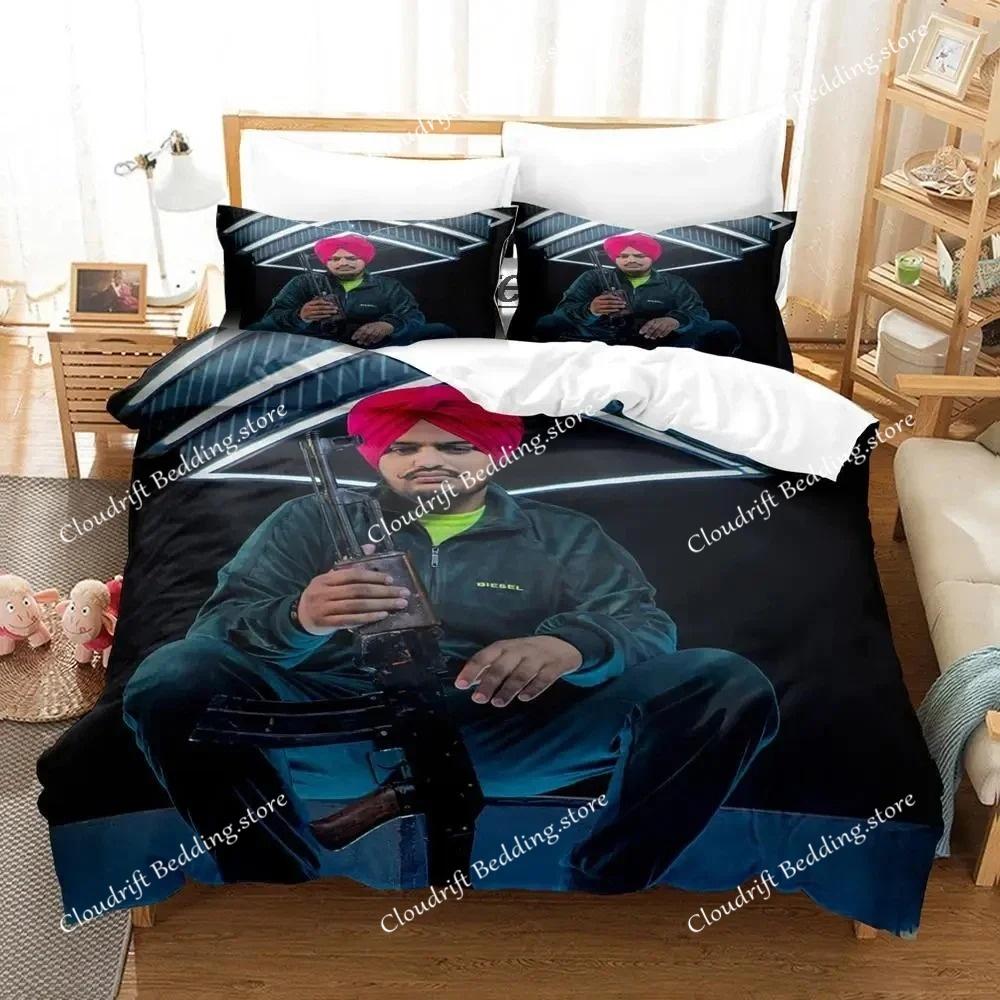 Sidhu Moosewala RIP Bedding Set Boys Girls Twin Queen Size Duvet Cover Pillowcase Bed Kids Adult Fashion Home Textileextile