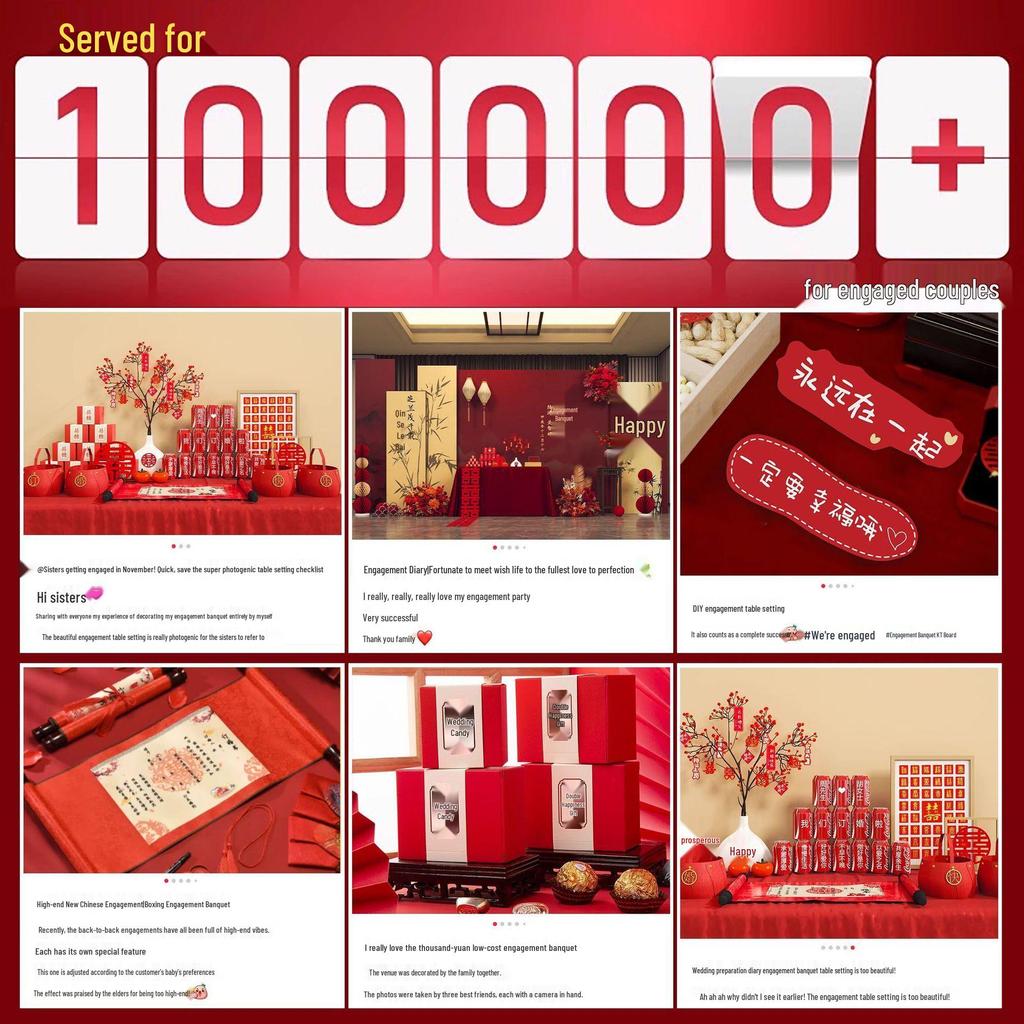 2025 Luxe Chinese Engagement Banquet Decor Set: High-End Centerpiece & Backdrop