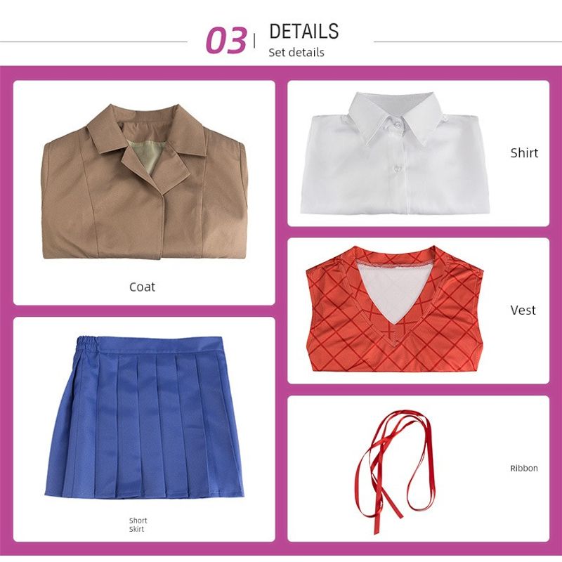 Halloween Performance Costume Monica Women s Costume Literature Club Heartbeat Club Cosplay Costume Monica Cosplay Costume Monica (Full Set) XS