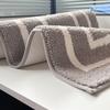 Square Dual-Tone Geometric Bath Mat Non-Slip Absorbent Floor Rug Bathroom Shower Entryway