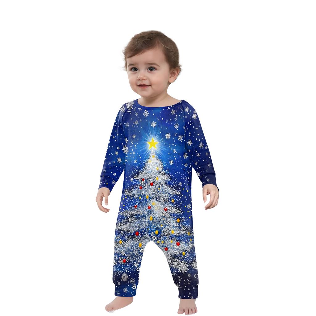 Christmas Print Family Outfit Long Sleeve Top + Pants Set Family Outfit