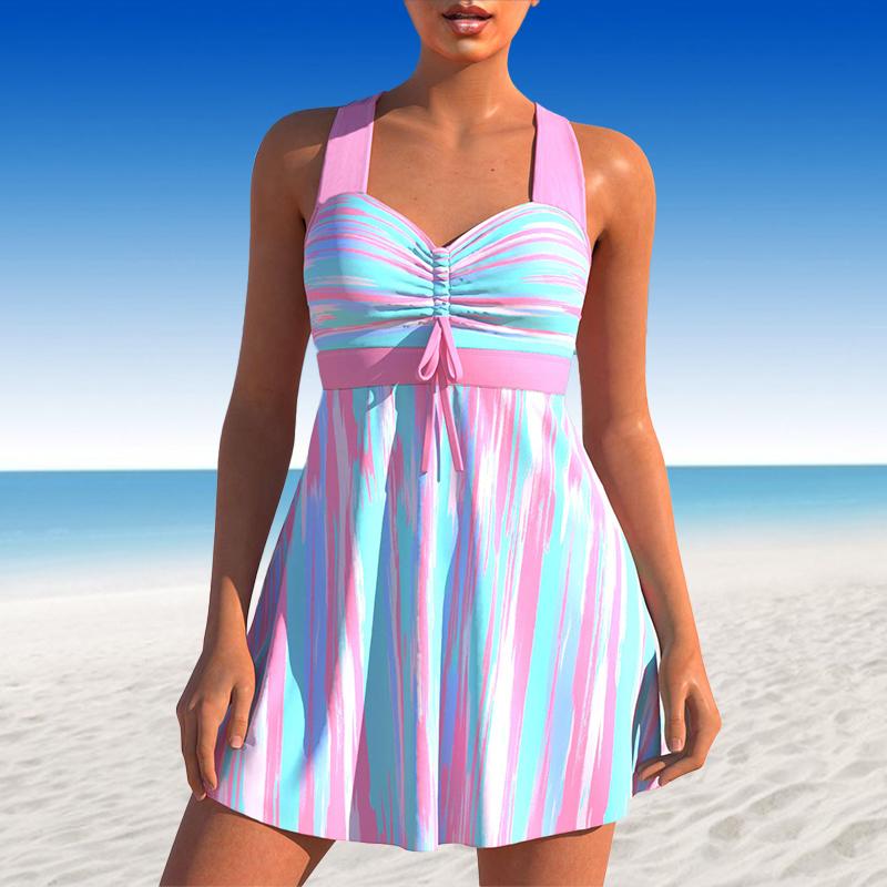 Dámské plavky Tankini 2dílné plavky Gradient Blue Windmill Crossing Print Prázdninové plavky