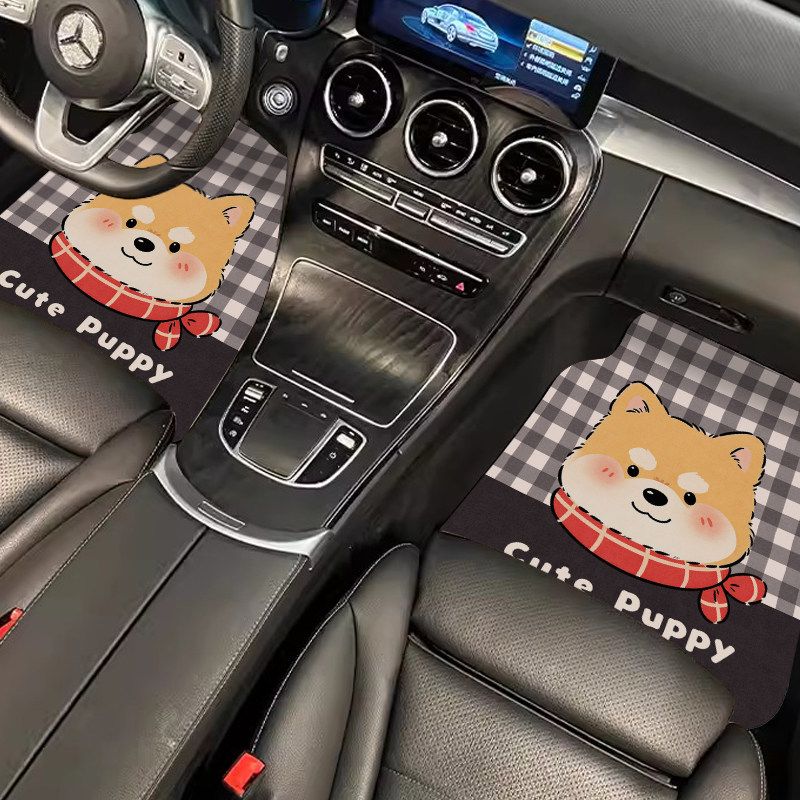 Car Floor Mats for All Seasons, Driver's Seat Carpet-Style Semi-Enclosed Single-Piece Diatomaceous Earth Anti-Slip and Water-Absorbing Car Floor Mat