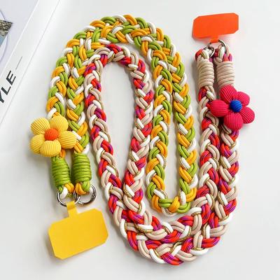 Handgeflochtene Krapfen-Zwirbel Lanyard Feste Karte Farbkontrast Diagonales Schulter-Lanyard Handy-Lanyard Langlebiges Lanyard
