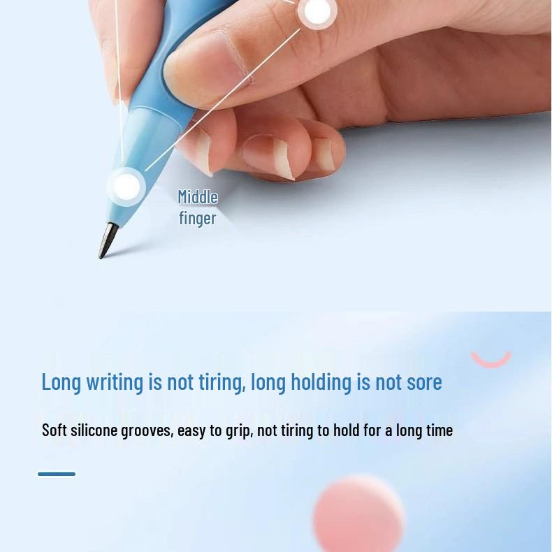 Automatic Posture Correction Pencil for Primary School Students, 2B, 2.0mm Non-Breaking Lead, Black Writing Correction Tool