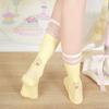 Summer Lightweight Women's Socks - Cute Animal Embroidery Glass Thread Mid-calf Stockings, Breathable Combed Cotton Edge Socks, Pile Socks