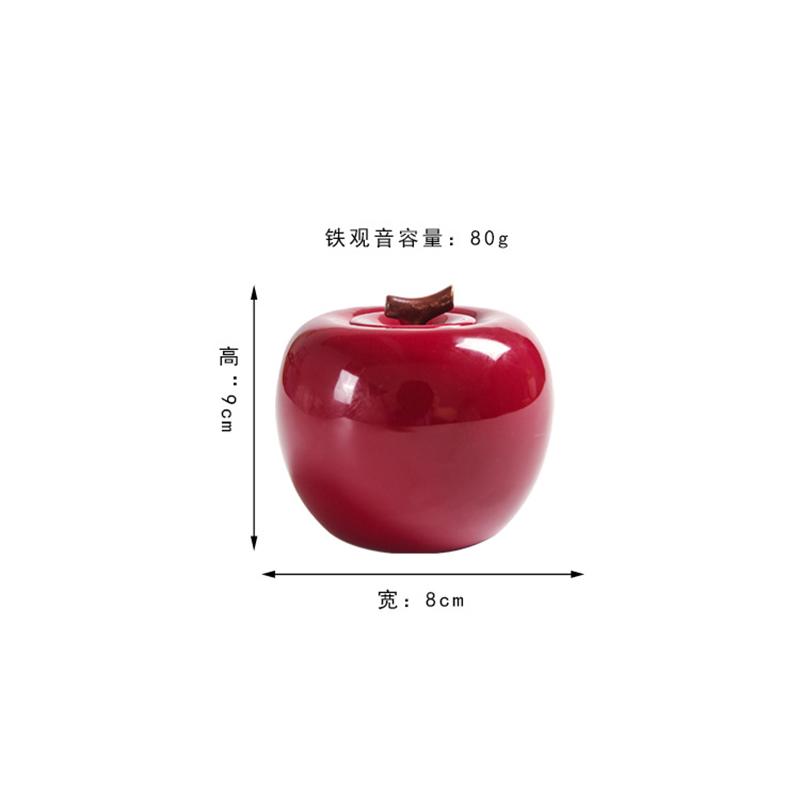 Creative Ceramic Apple Sealed Tea Cans Wedding Candy Gift Box Christmas Storage Jar Decoration Crafts Porcelain Home Decoration