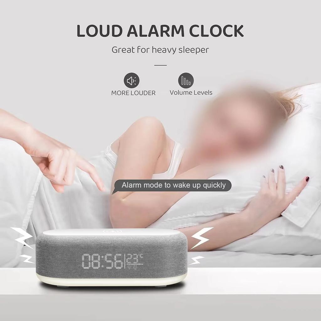 Fast Wireless Charger Alarm Clock Time LED Light Thermometer for iPhone 16 15 14 13 12 Charging Dock Station for Samsung S24 S23