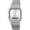 Casio Ana Digi Quartz Wristwatch Vintage Aq 230em 7a Mesh Metal Band Unisex
