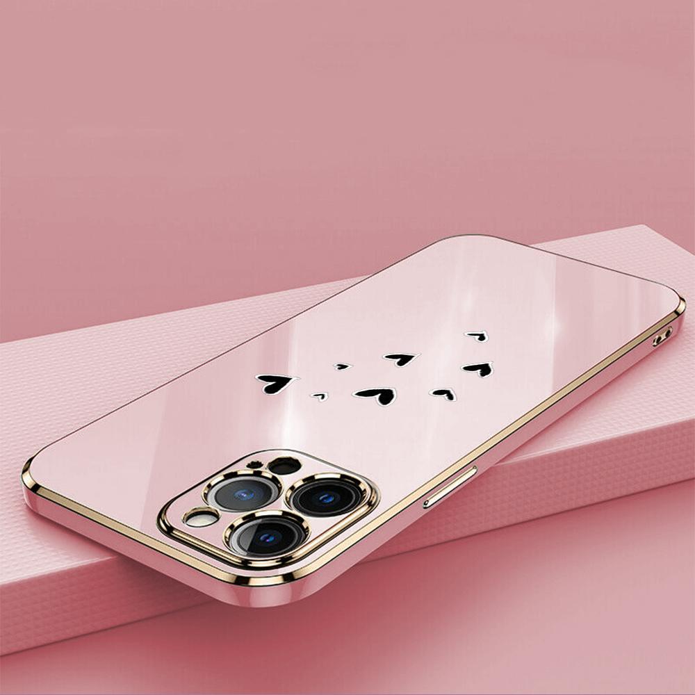 N83 Heart and Leaf Art Plating Edge Soft TPU Phone Cases for Samsung A54 A13 A14 S24 Plus S23 Ultra S20 S21 FE A55 A05 A52s Shockproof Cover