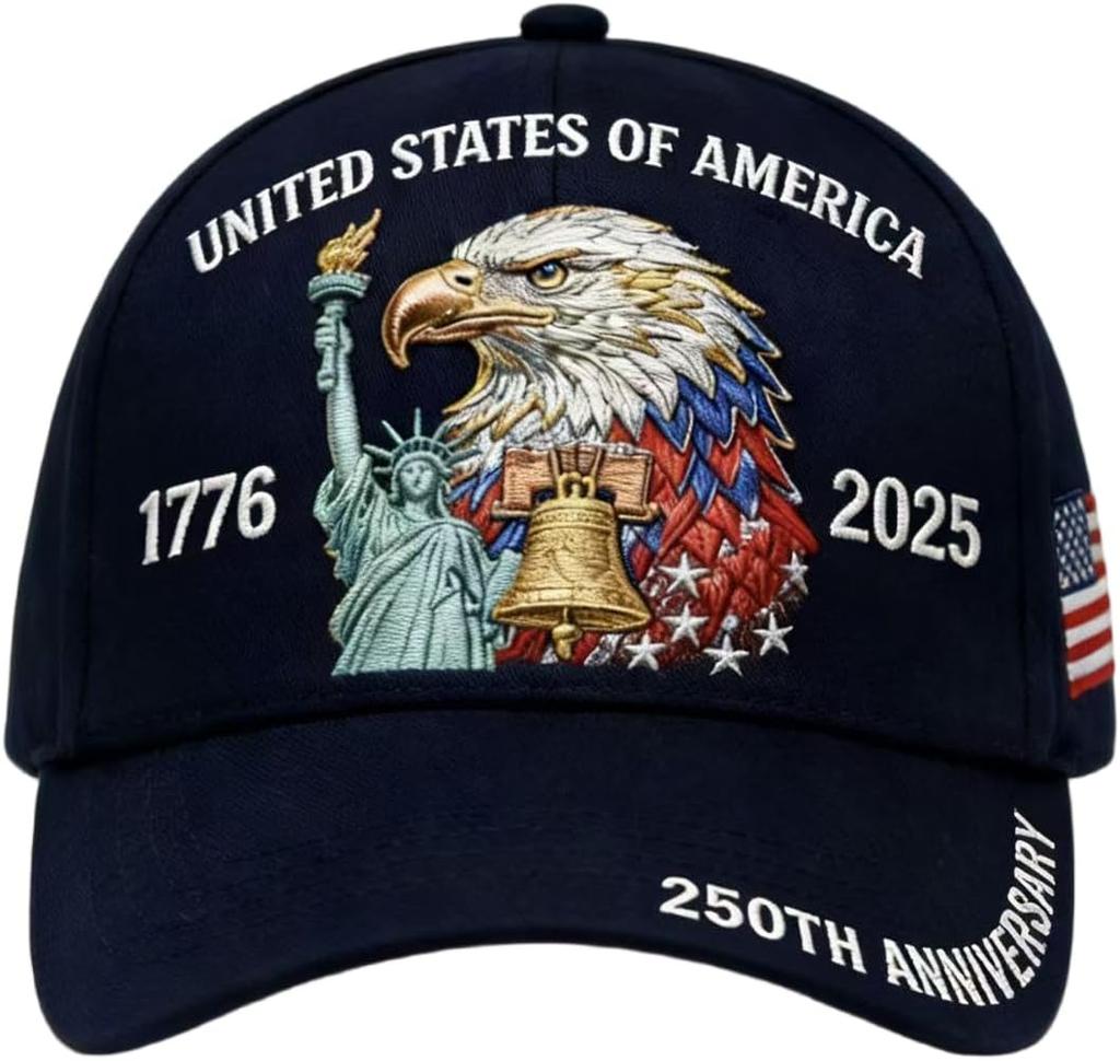250Th Anniversary Usa Baseball Cap Patriotic Eagle 250 Year American Anniversary Hat Adjustable Veteran Hats Gift
