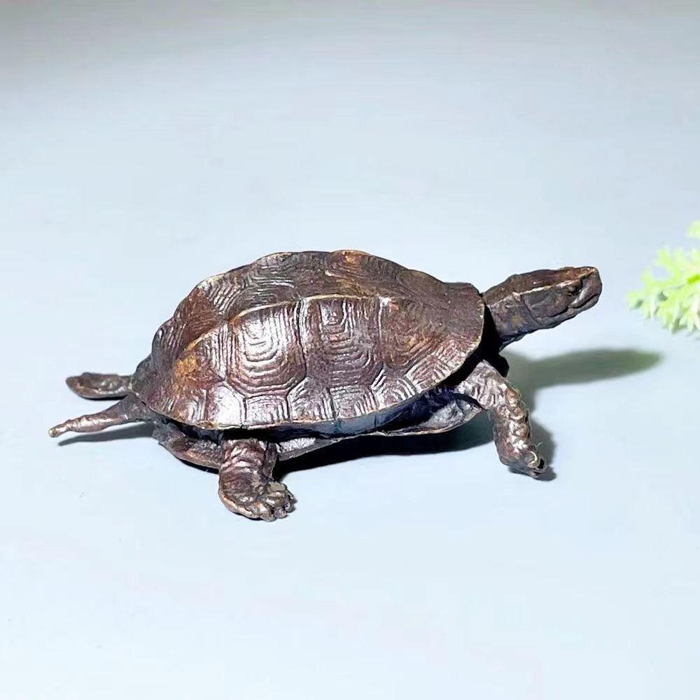 

Статуэтка черепахи ручной работы из меди, чайное питомец, счастливая фигурка животного для офиса Turtle