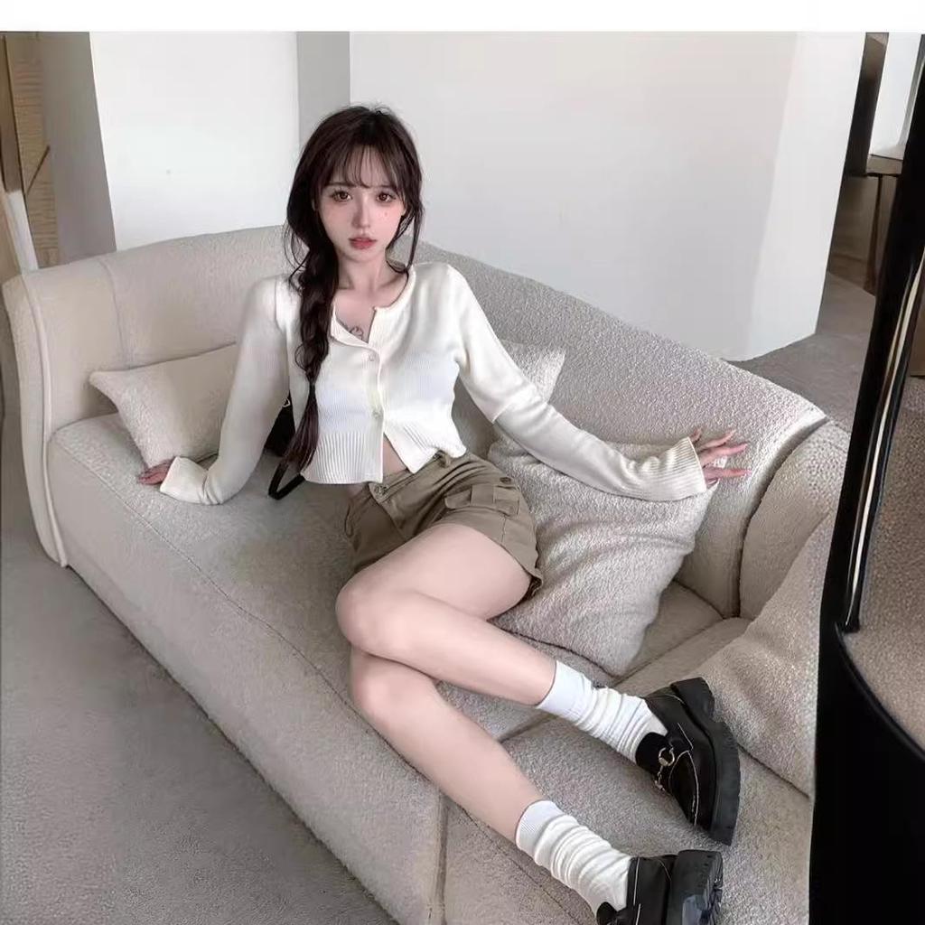 2023 Summer Trendy High-Waist Khaki Workwear Skirt for Women