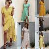 Summer Sexy Beach Party Dress Long Maxi Chiffon Dress for Women Elegant Ruffles Lace Up Dot Print Fashion Dresses