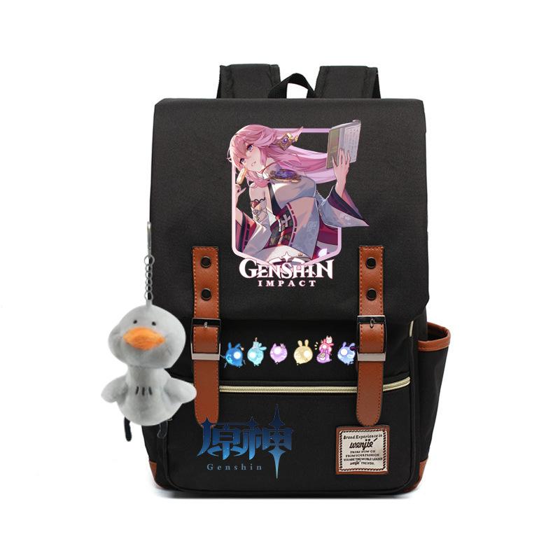 Yuanshen male and female students schoolbag anti-theft large-capacity backpack men's bag computer bag