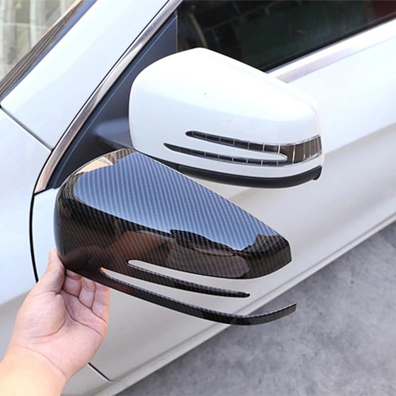 For Mercedes Benz A B C E S CLA GLA GLK CLS Class W176 W204 W117 X156 X204 Carbon Fiber Side Door Rearview Mirror Cap Cover Trim