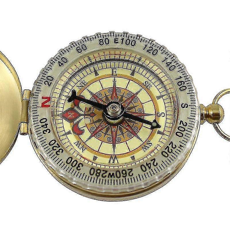 Camping Hiking Pocket Brass Golden Compass Portable Compass Navigation For Outdoor Activities