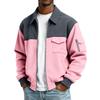Men's Solid Color Pocket Zipper Jacket Men's Sports Large Size Casual Jacket