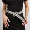 Bling Bling Sparkling Rhinestone Studded Western Metal [Lamerry] Belt, Belt, Buckle, 115cm, Men's & Women's (Silver)
