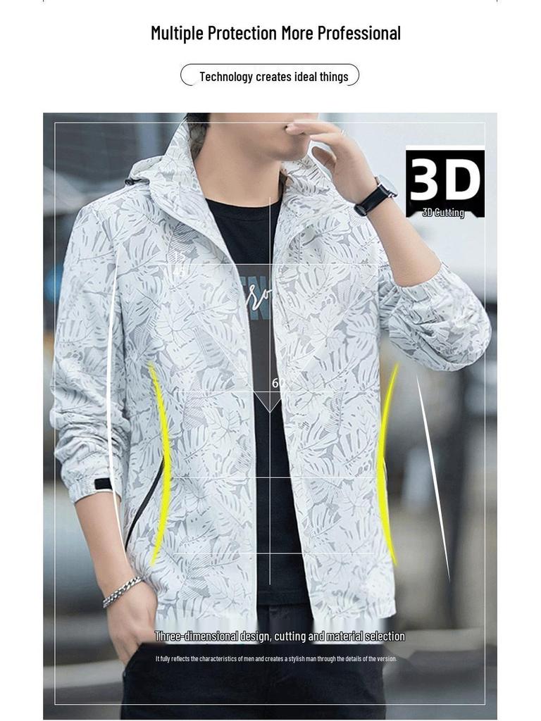 Men's Plus Size Hooded Windbreaker Jacket - Casual Spring Student Outerwear