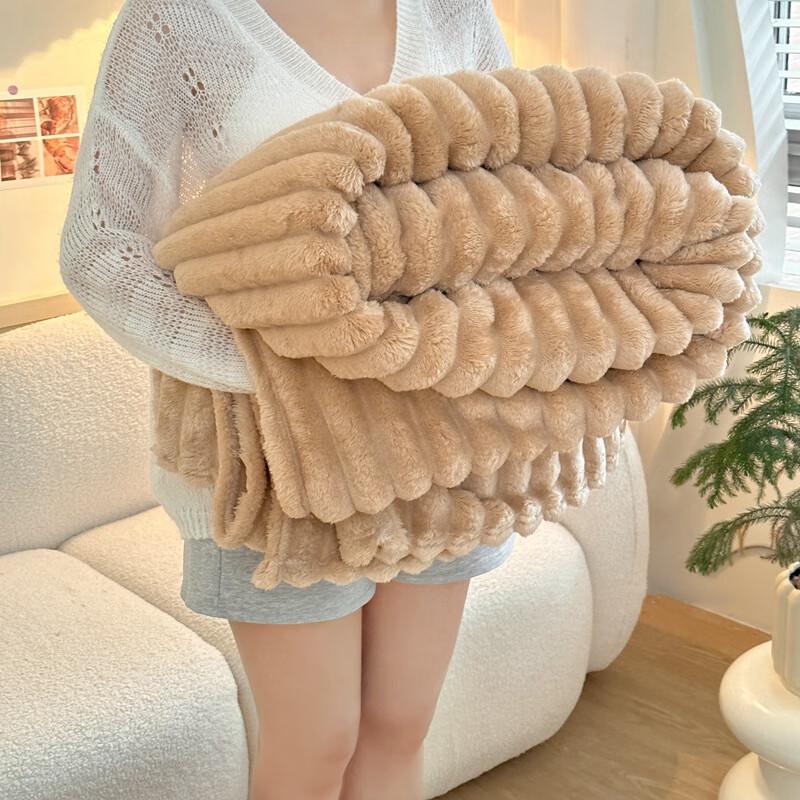 LISM Thick Rabbit Plush Warm Throw Blanket
