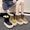 Retro velvet thickened thick-soled small snow boots, new winter heightening warm Birkenstock cotton shoes