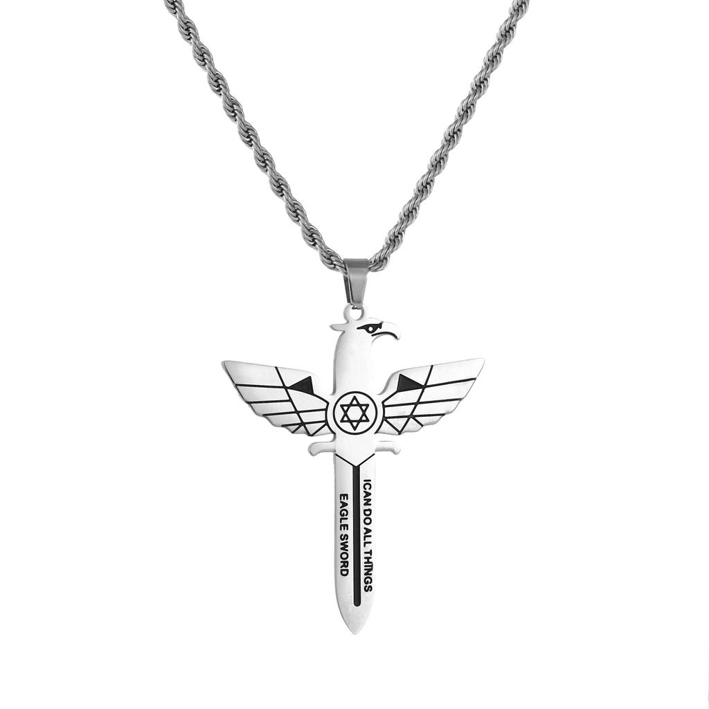German Eagle Sword Pendant Jewelry for Men's Eagle Sword Necklace