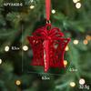 Red Flocking Christmas Bow Wreath Bell Christmas Tree Snowfall Elk Pendant Hanging Ornament Navidad  Noel Home Party Decor