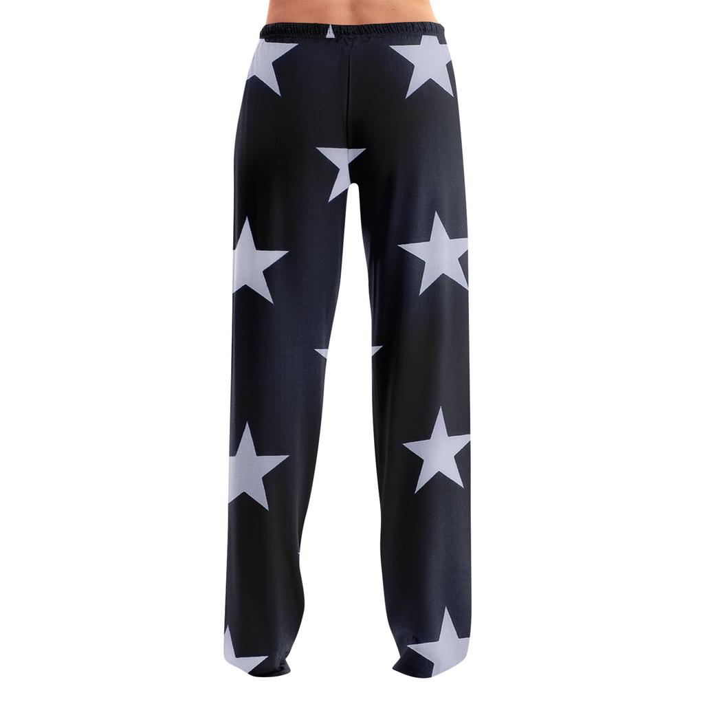 Womens Pajama Pants Sleepwear Casual Drawstring Elastic Waist Pants Comfy Straight Yoga Loose Trousers