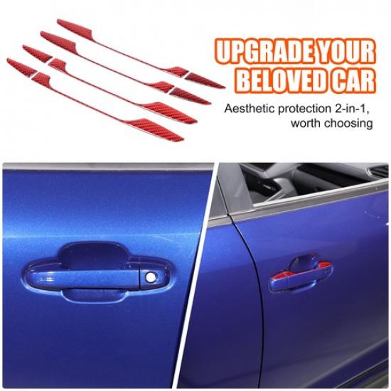 Red Carbon fiber Exterior Door Handle  Trim Sticker For Subaru Crosstrek 2024+
