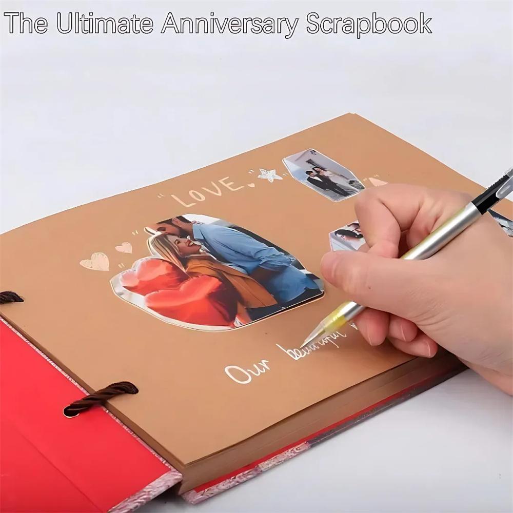 20 Stron DIY Album Przygodowy Album na Zdjęcia Ręcznie Robiony Scrapbook Księga Przygód Retro Album Kraft Rocznica Ślubu Księga Gości Weselnych