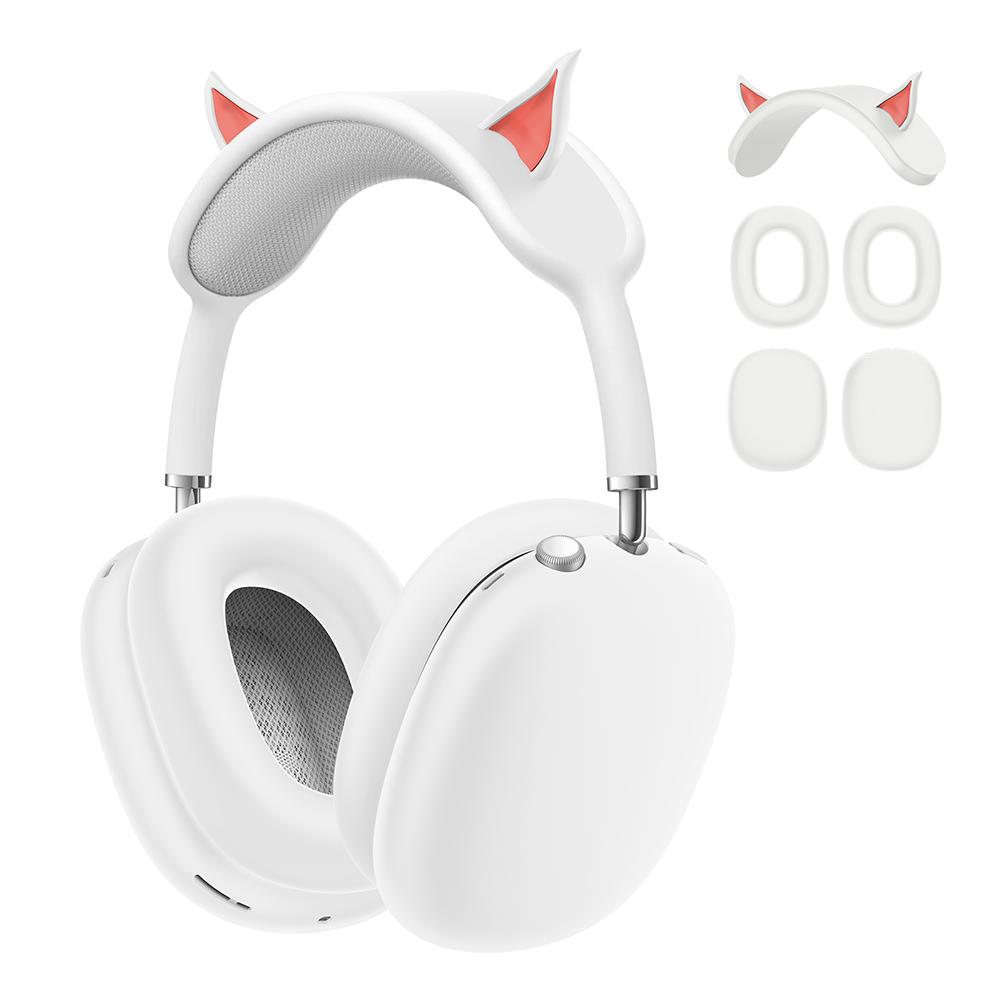 3-i-1 Silikonetui Øreputebeskytter/Ørekopper Beskytter/Pannebåndbeskytter Støtsikkert Etui for AirPods Max Trådløse Hodetelefoner