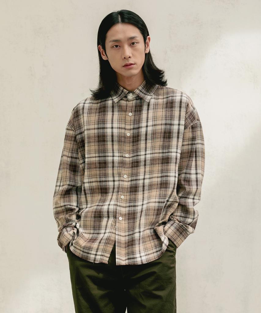 Keonsebbi Lito Semi-Over Check Shirt 3 Colors