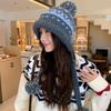 Elastic Thermally Fleece Hat Nordic Pattern Lightweight Cold Weather Headwear Elastic Winter Beanies For Travel