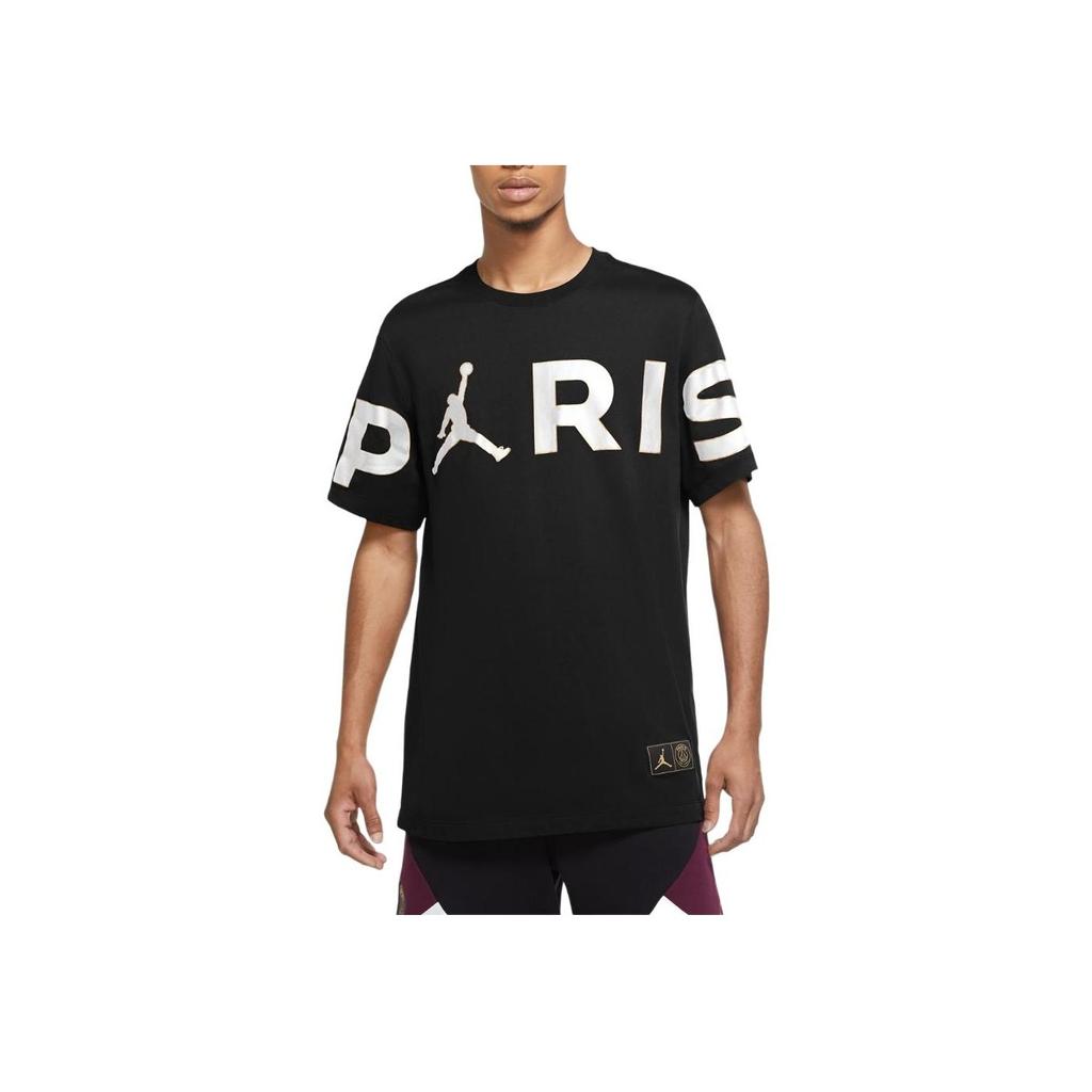 Jordan X Paris Saint-Germain Wordmark Tee Black Men Streetwear CK9785-010