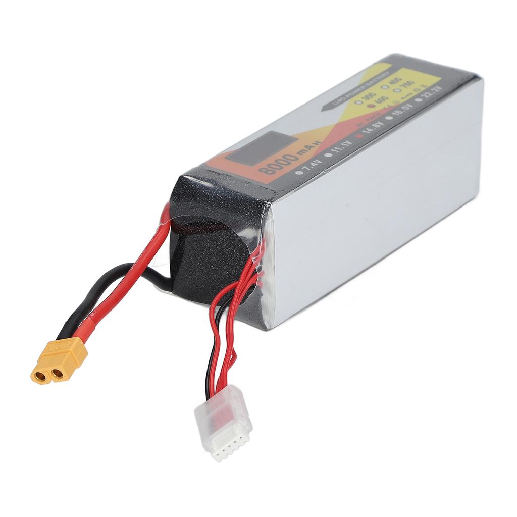 14.8V 8000mAh 60C 4S Lipo Battery with XT60 Plug Replacement Accessory for H210 RC Racing Car Quadcopter