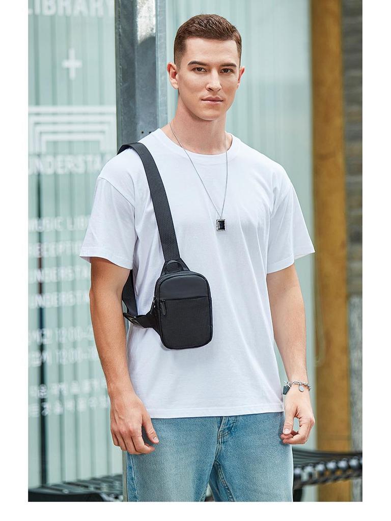 Men's Fashionable Mobile Phone Crossbody Bag - Casual Japanese Style, Lightweight, Simple Shoulder Bag
