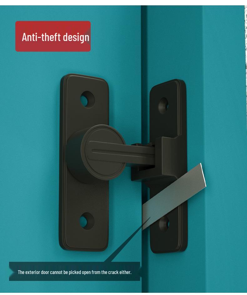 Punch-Free 90° Sliding Door Latch & Lock for Barn, Bathroom, or Toilet Doors