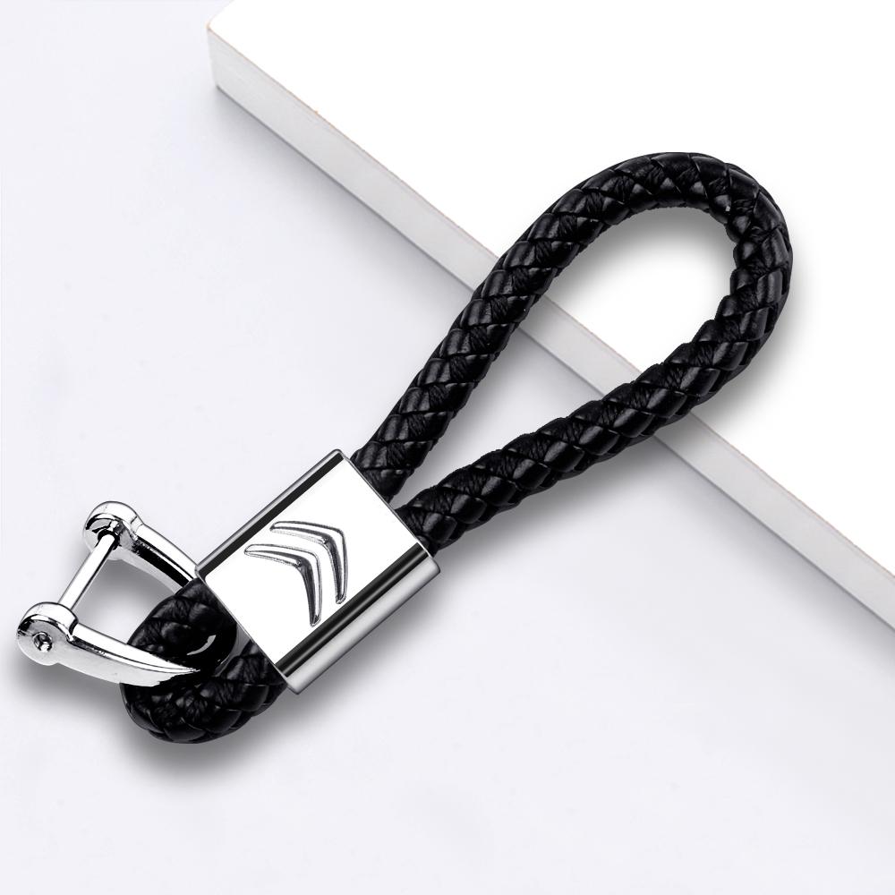 Metal Car Logo Keychain Key Holder For Citroen C1 C2 C4 Grand Picasso C4L C5 VTS C-ELYSEE Berlingo C3 Aircross Keyring Pendant