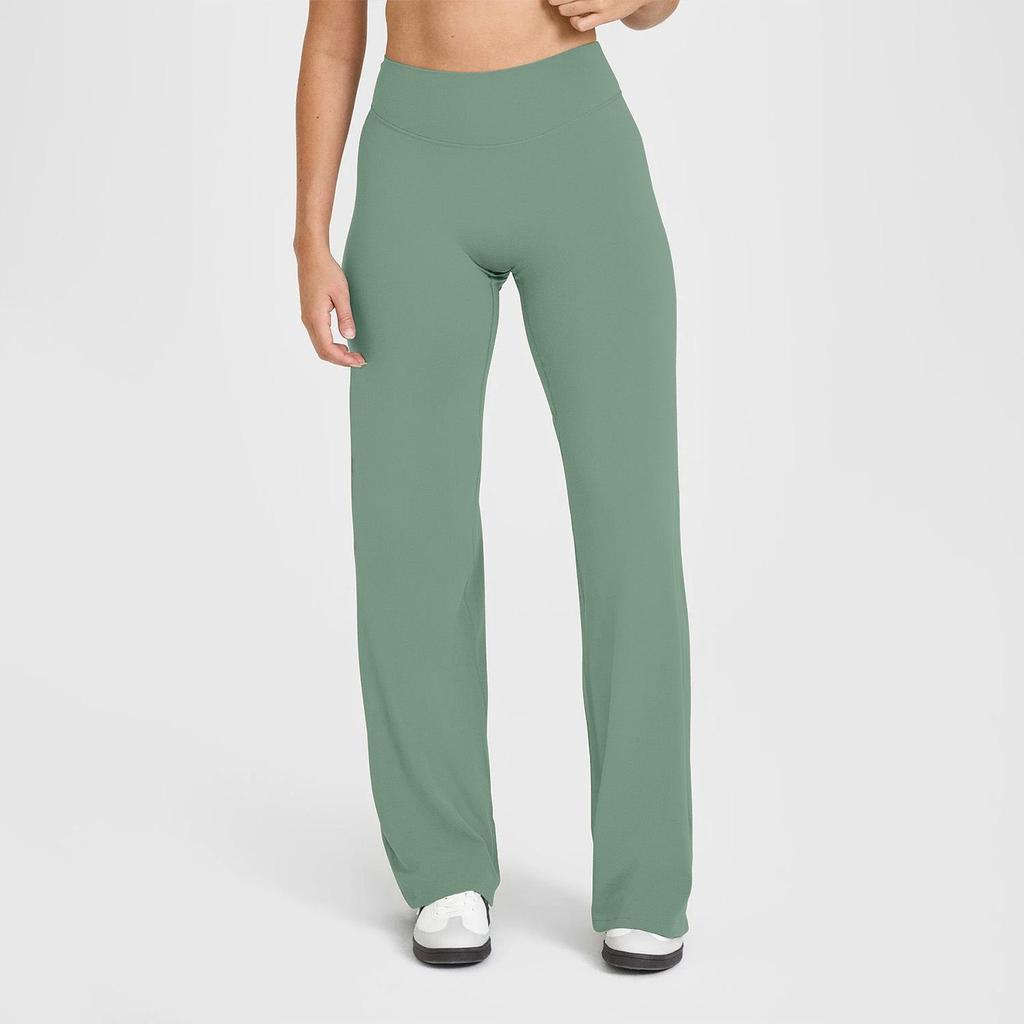 DFYNE Women's Seamless High-Waist Straight Leg Yoga Pants - Nude Feel, Butt-Lifting, Slimming, Loose Fit, Sports & Outdoor.
