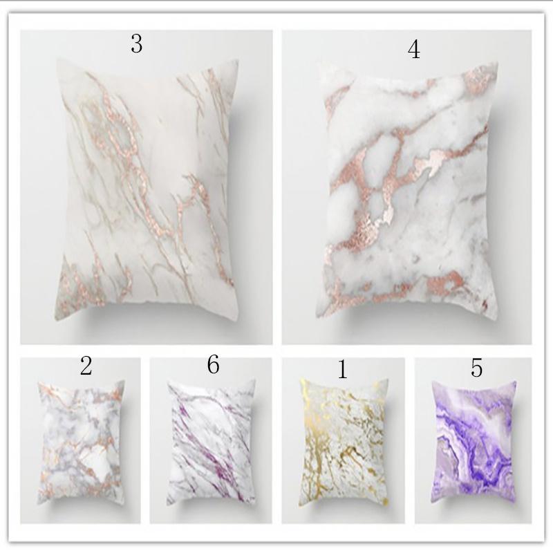 Luxurious Marble Throw Pillow Case With Colorful Rock Pattern For Home Decor 18 Inches